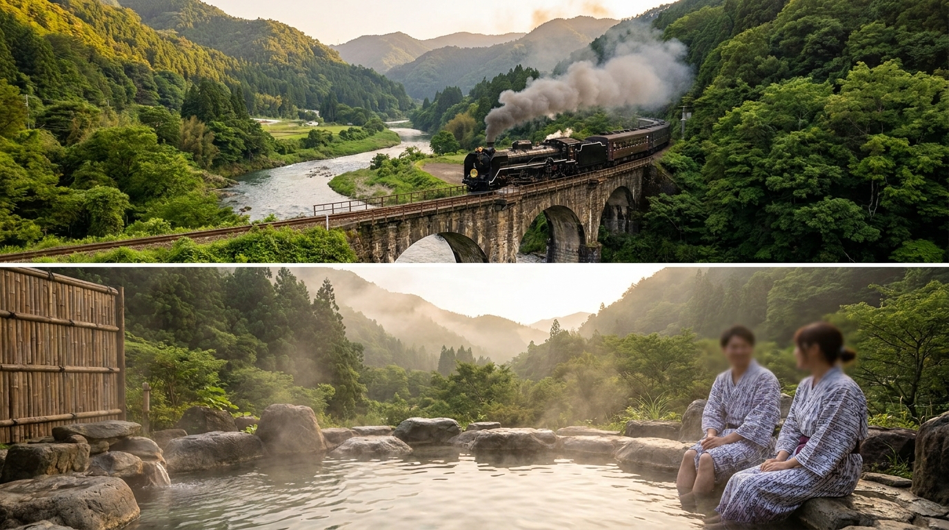 大井川鉄道2泊3日モデルコース!SLと秘境温泉を満喫する旅